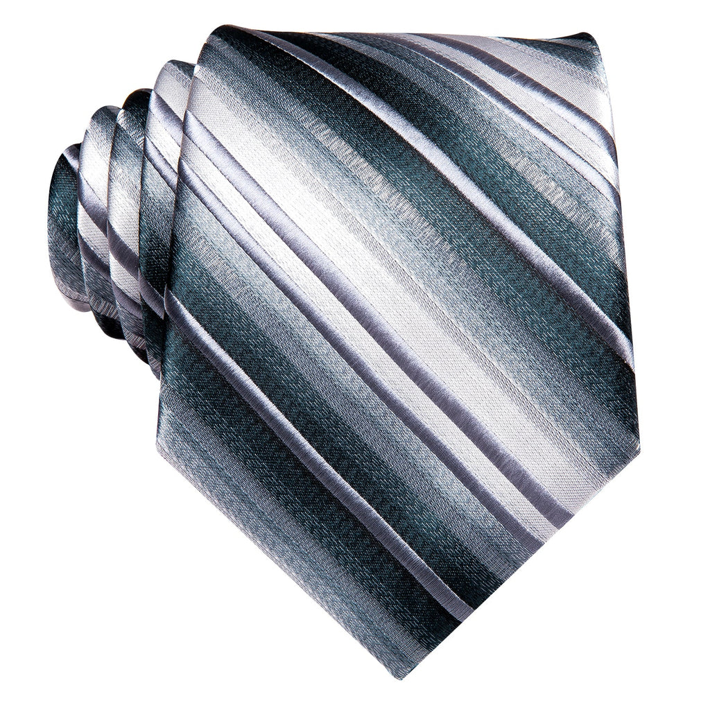 GentCrest Green Striped Tie Hanky Cufflinks Set - Image 3