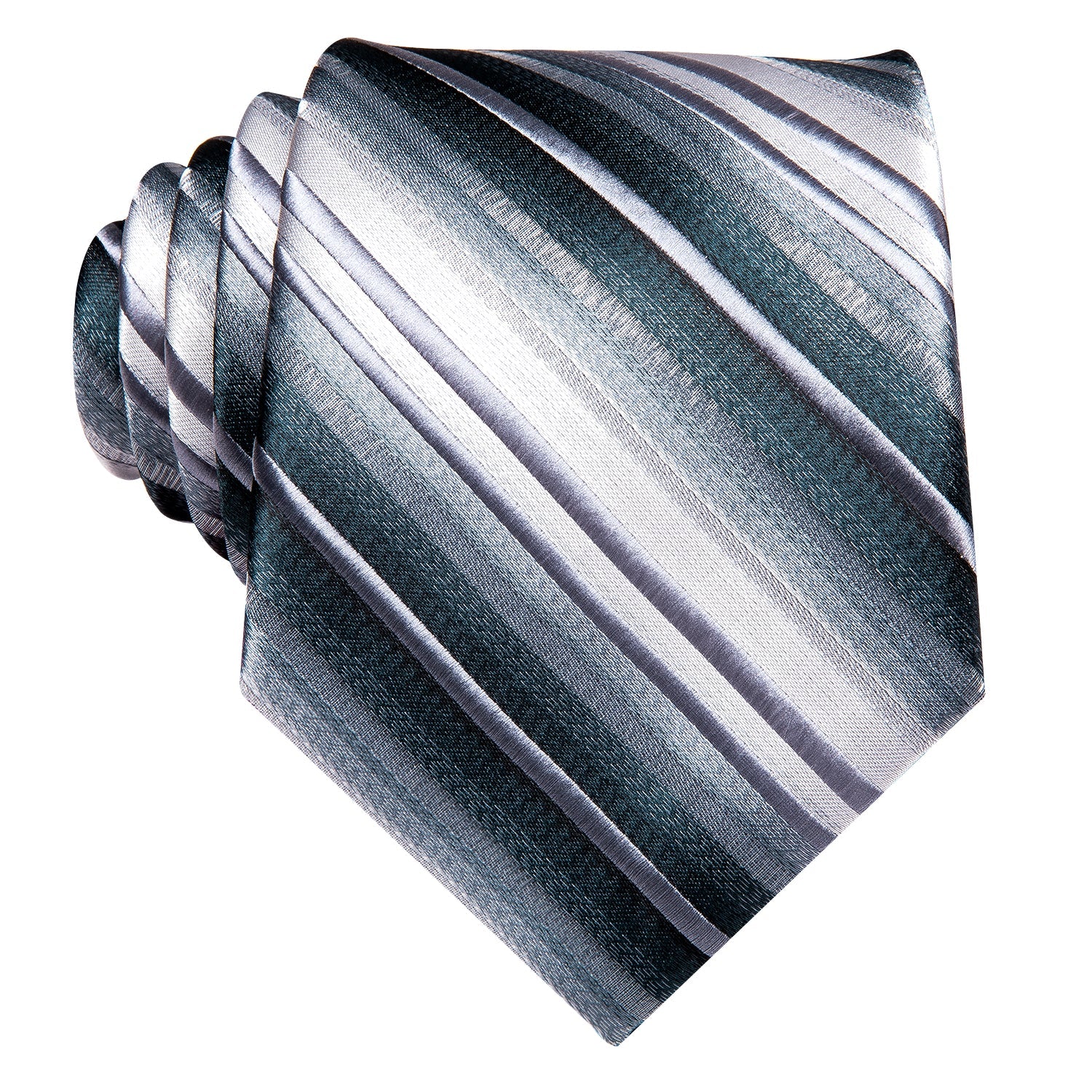 GentCrest Green Striped Tie Hanky Cufflinks Set - Image 3