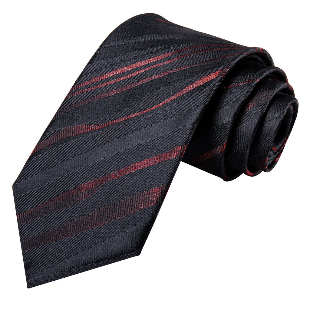 GentCrest Black Striped Tie Hanky Cufflinks Set - Image 5