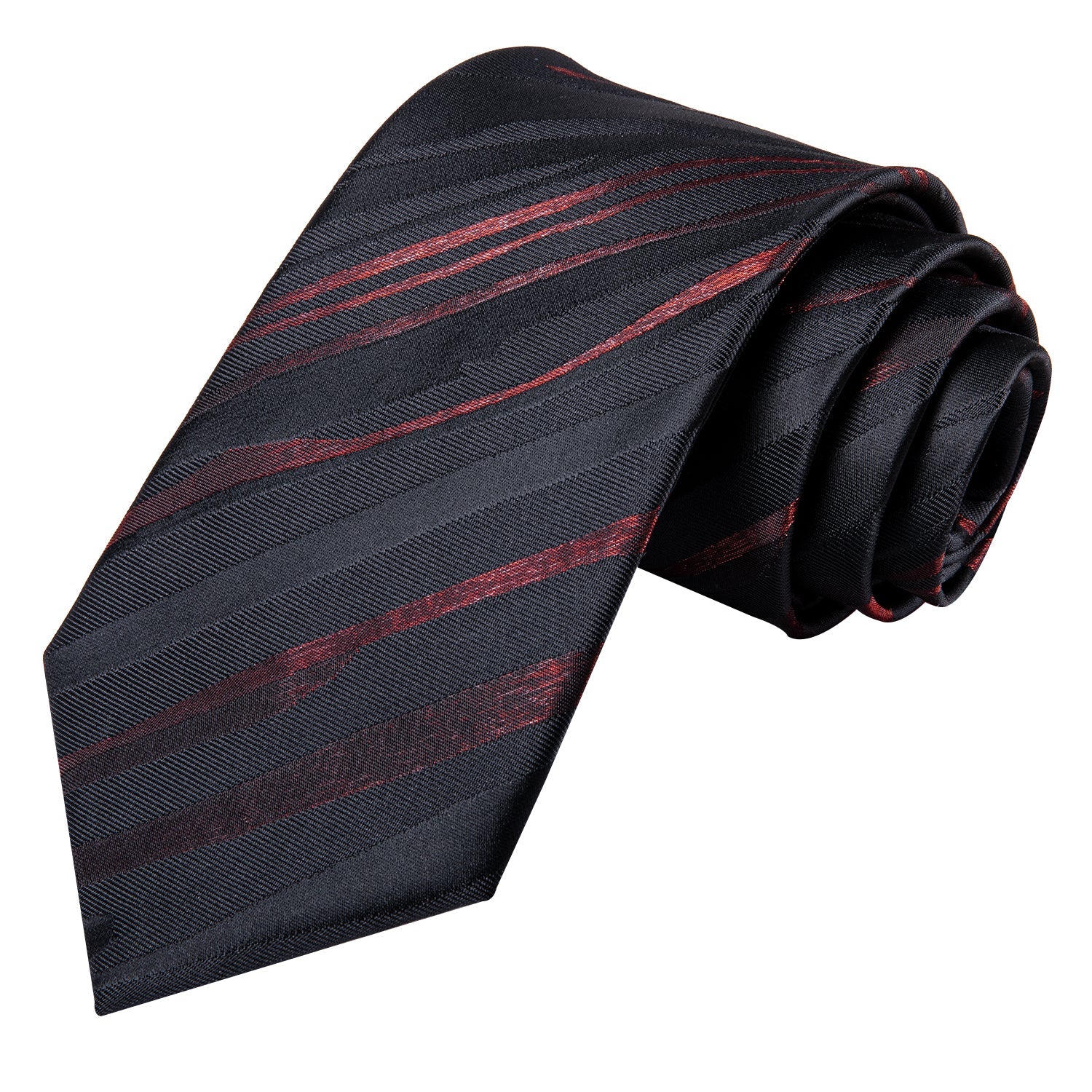 GentCrest Black Striped Tie Hanky Cufflinks Set - Image 5