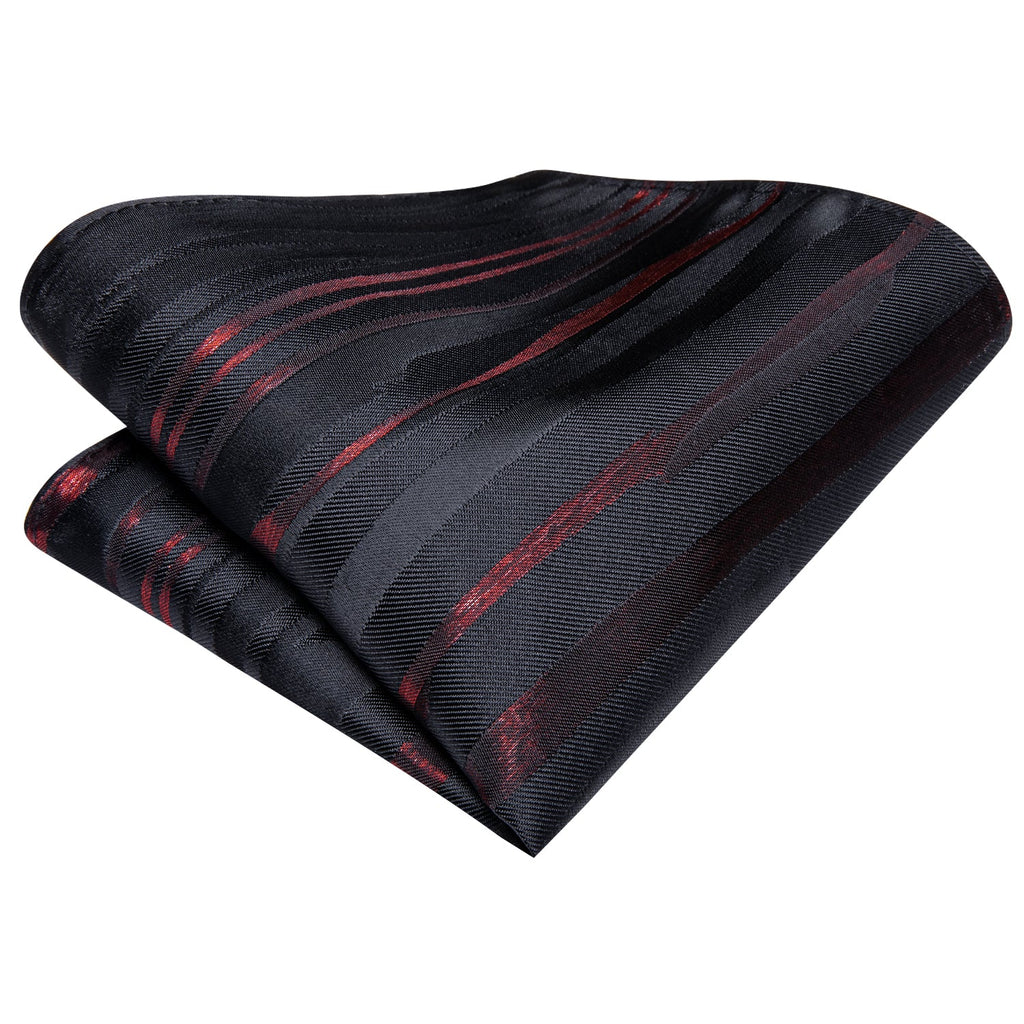 GentCrest Black Striped Tie Hanky Cufflinks Set - Image 7