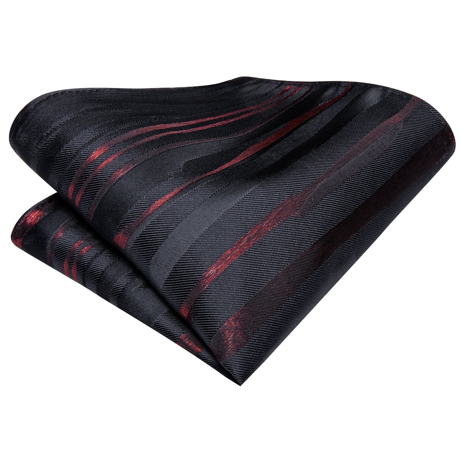 GentCrest Black Striped Tie Hanky Cufflinks Set - Image 7