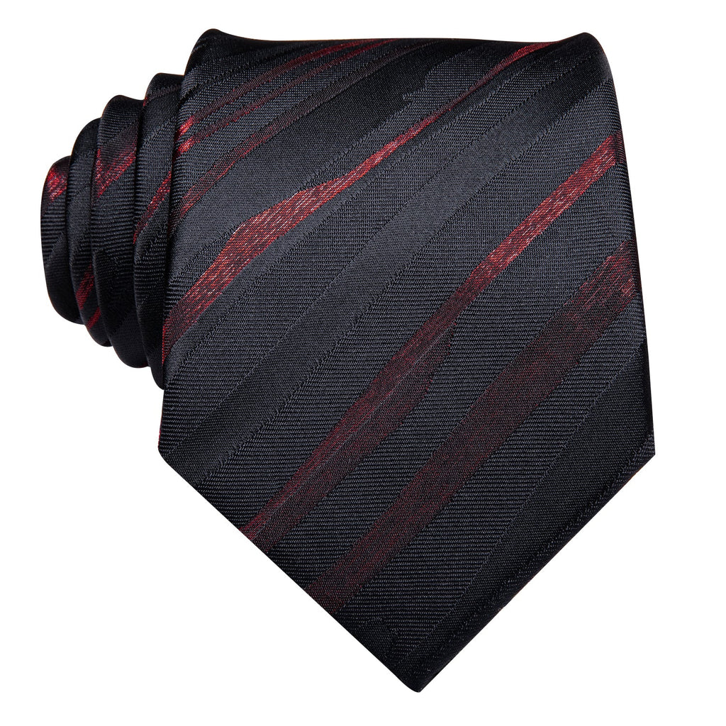 GentCrest Black Striped Tie Hanky Cufflinks Set - Image 6