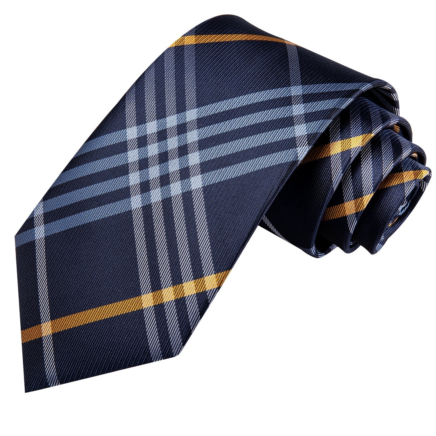 GentCrest Blue Plaid Tie Hanky Cufflinks Set - Image 4