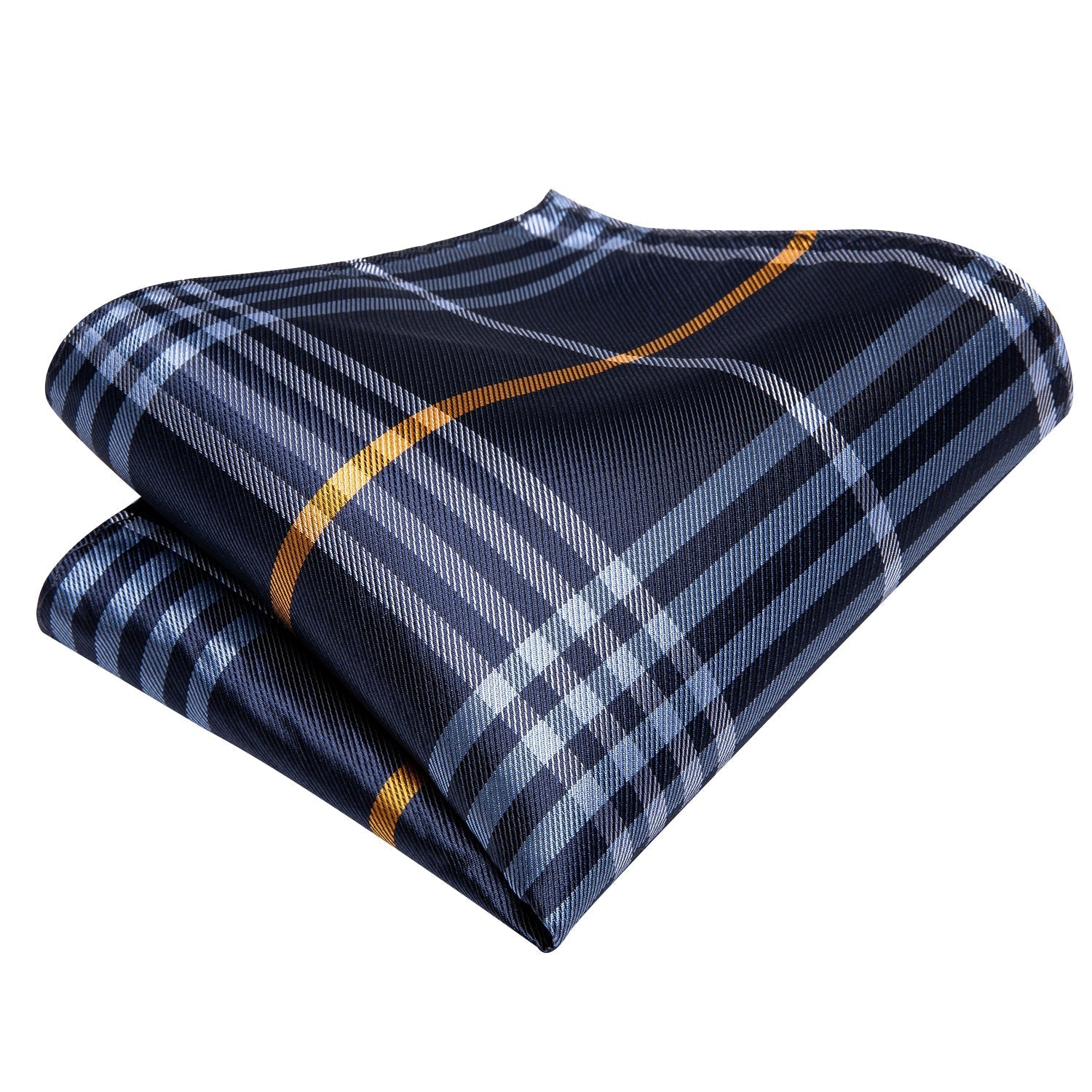 GentCrest Blue Plaid Tie Hanky Cufflinks Set - Image 5
