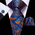 GentCrest Blue Paisley Tie Hanky Cufflinks Set - Image 1