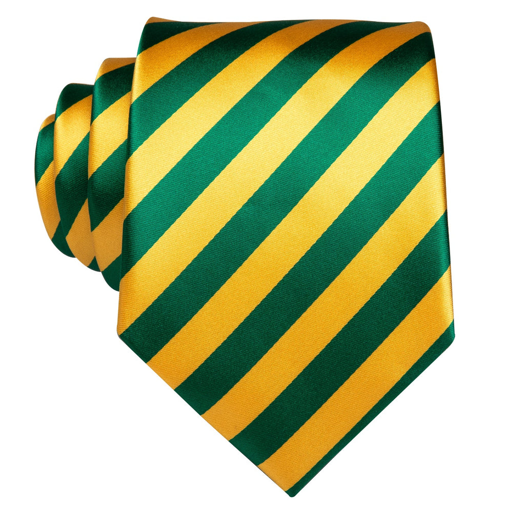 GentCrest Green Striped Tie Hanky Cufflinks Set - Image 4