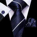 GentCrest Blue Striped Tie Hanky Cufflinks Set - Image 1