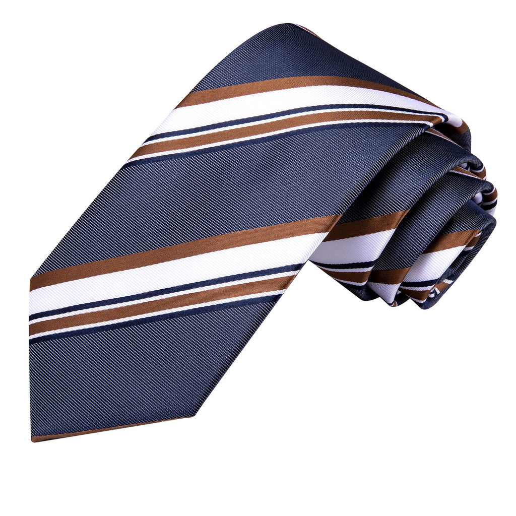 GentCrest Blue Striped Tie Hanky Cufflinks Set - Image 4