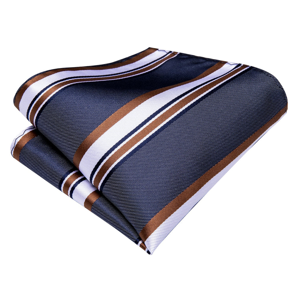 GentCrest Blue Striped Tie Hanky Cufflinks Set - Image 3