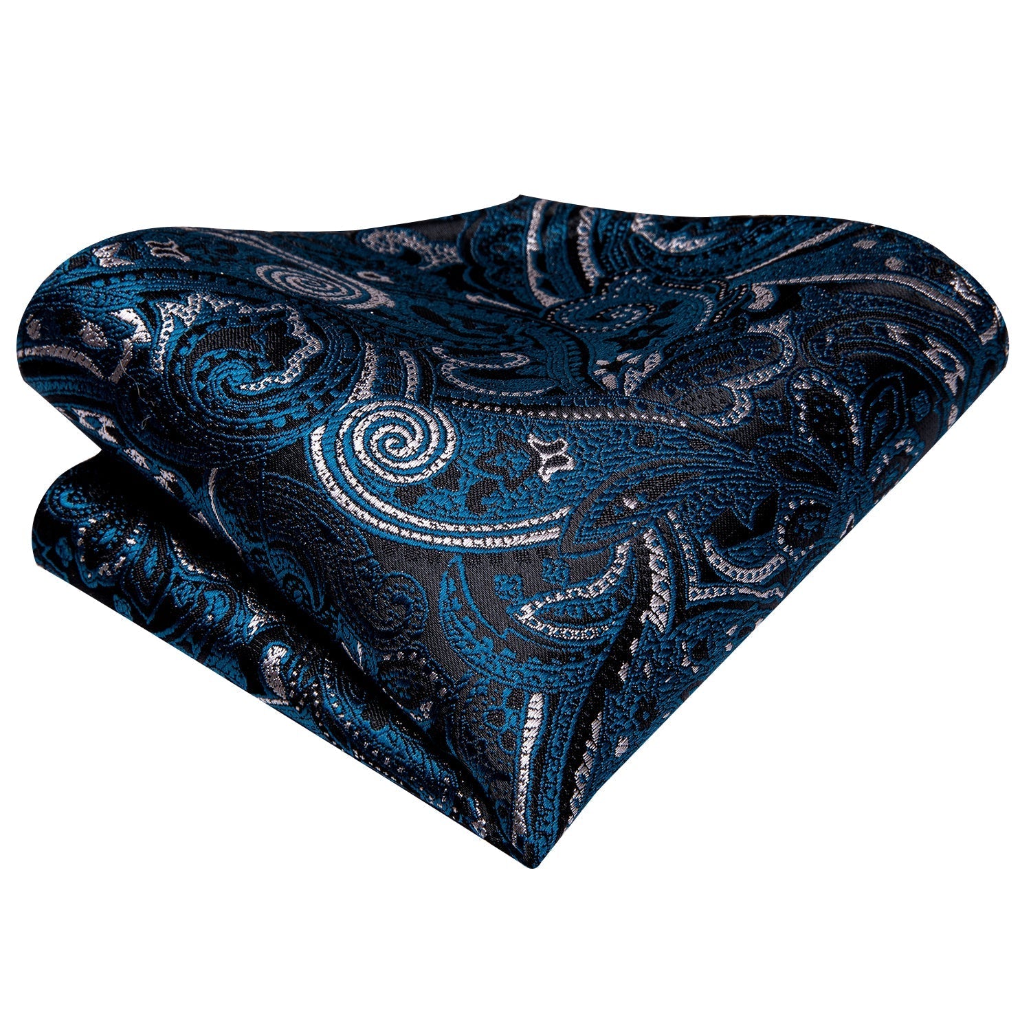 GentCrest Black Paisley Tie Hanky Cufflinks Set - Image 5