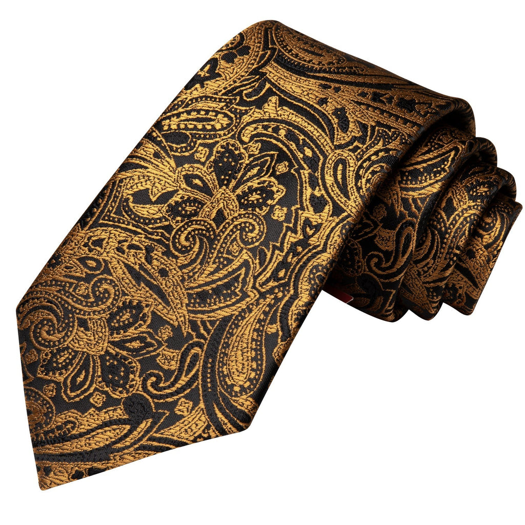 GentCrest Black Floral Tie Hanky Cufflinks Set - Image 5