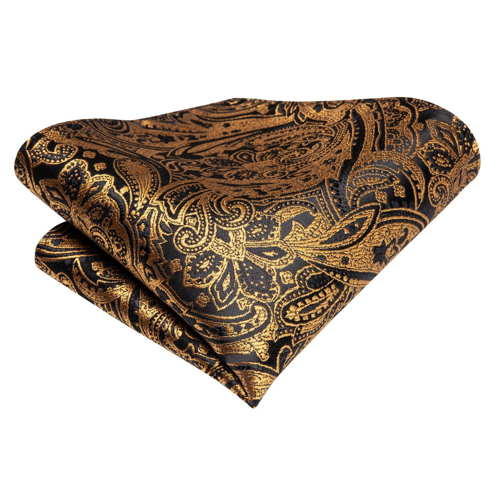 GentCrest Black Floral Tie Hanky Cufflinks Set - Image 6