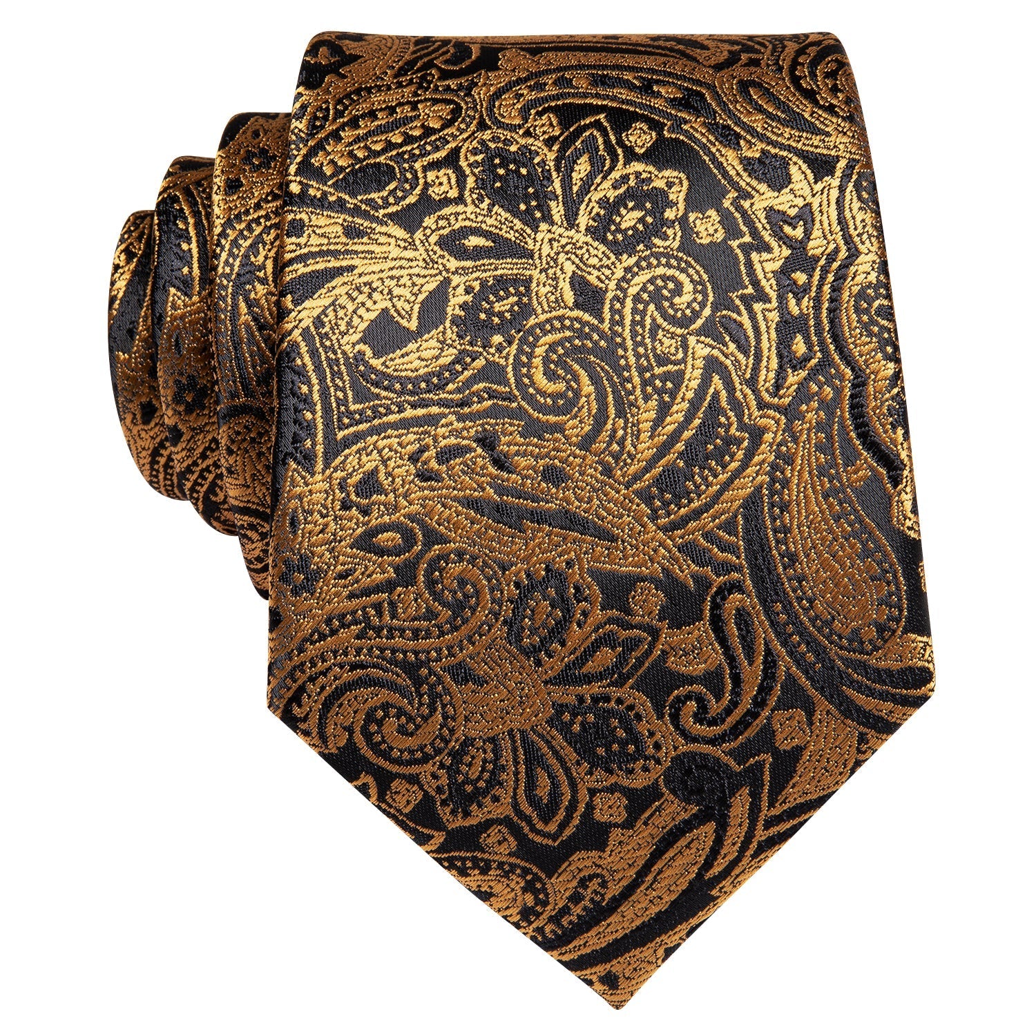 GentCrest Black Floral Tie Hanky Cufflinks Set - Image 3