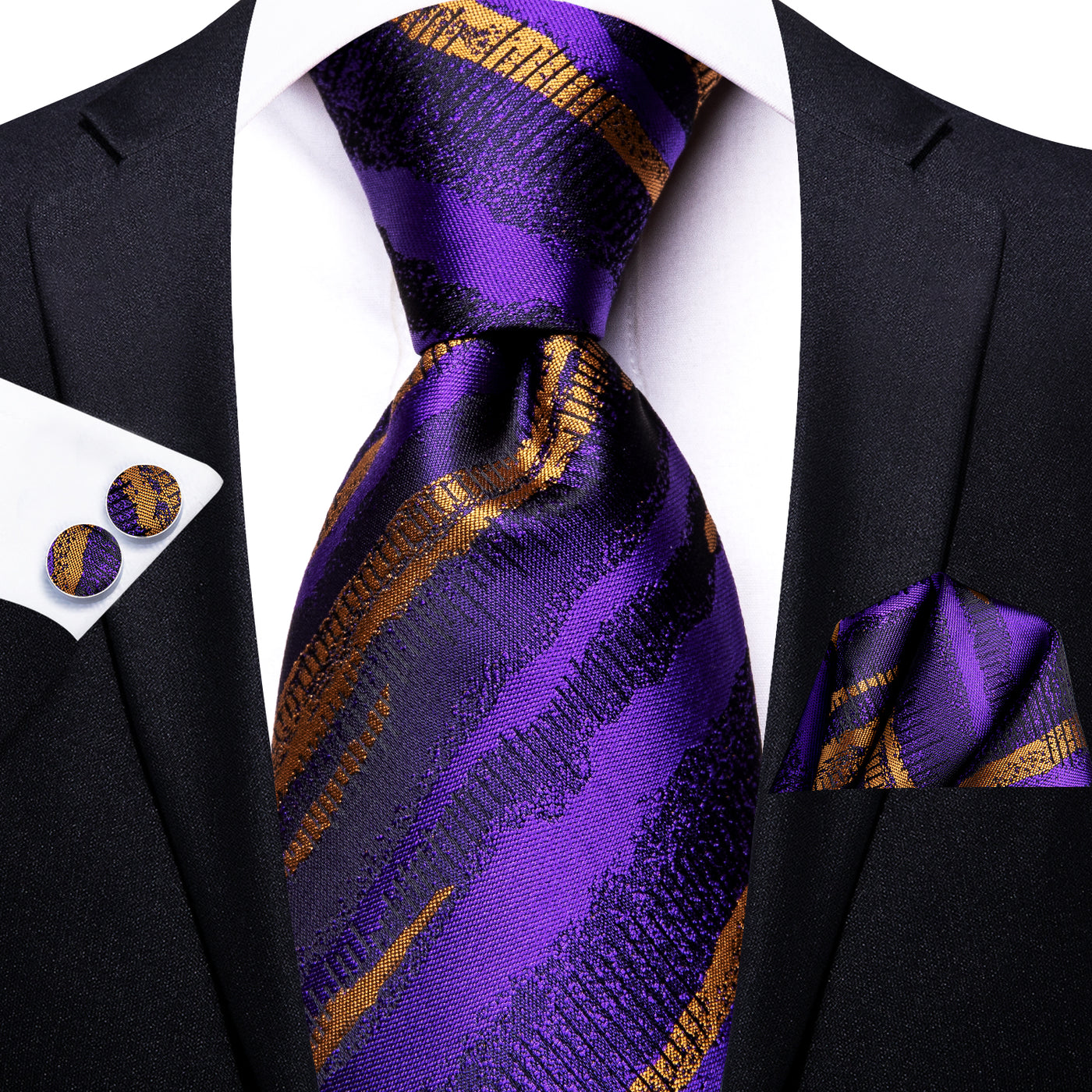 GentCrest Purple Striped Tie Set - Image 5
