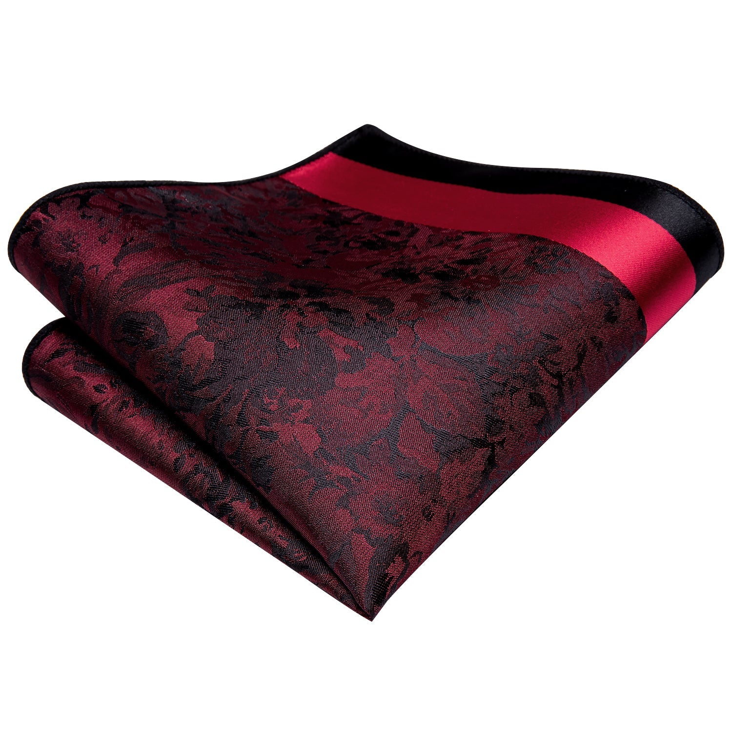 GentCrest Black Floral Tie Hanky Cufflinks Set - Image 6