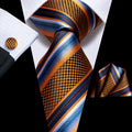 GentCrest Blue Striped Tie Hanky Cufflinks Set - Image 1