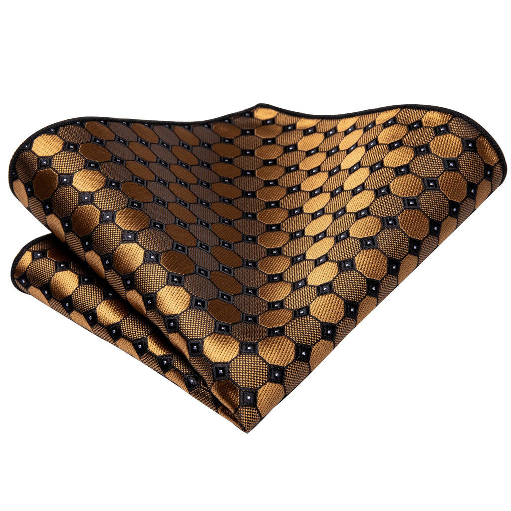 GentCrest Gold Plaid Tie Hanky Cufflinks Set - Image 8
