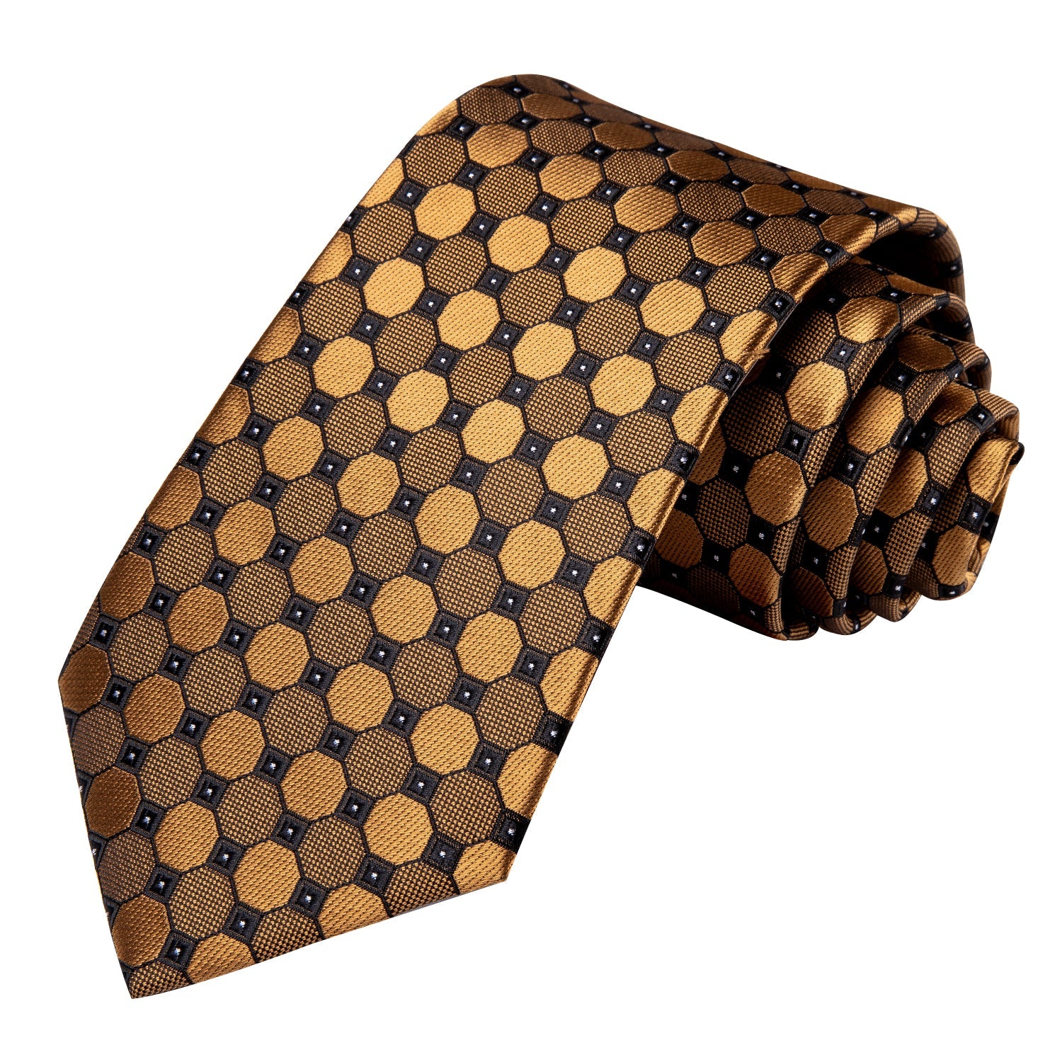 GentCrest Gold Plaid Tie Hanky Cufflinks Set - Image 7