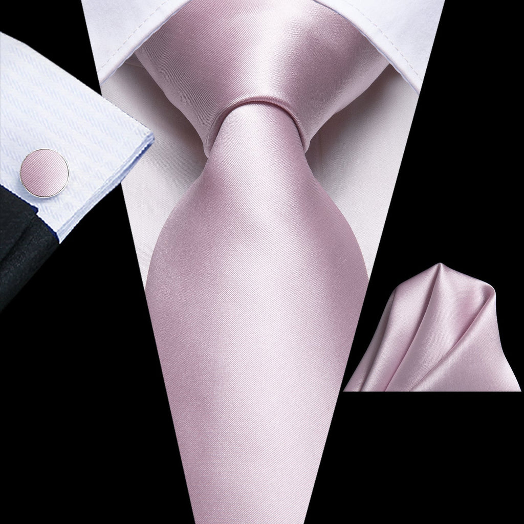 GentCrest Pink Solid Tie Hanky Cufflinks Set - Image 9