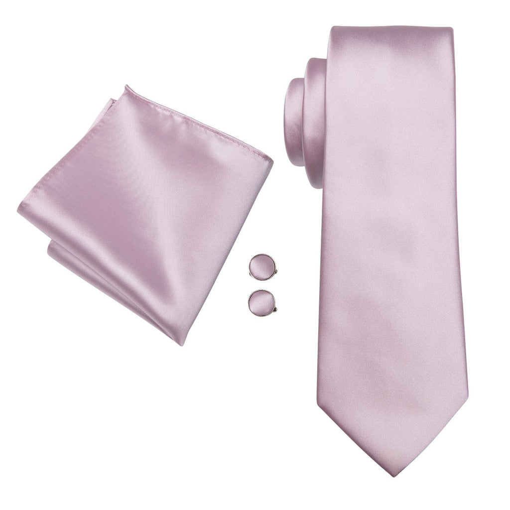 GentCrest Pink Solid Tie Hanky Cufflinks Set - Image 7