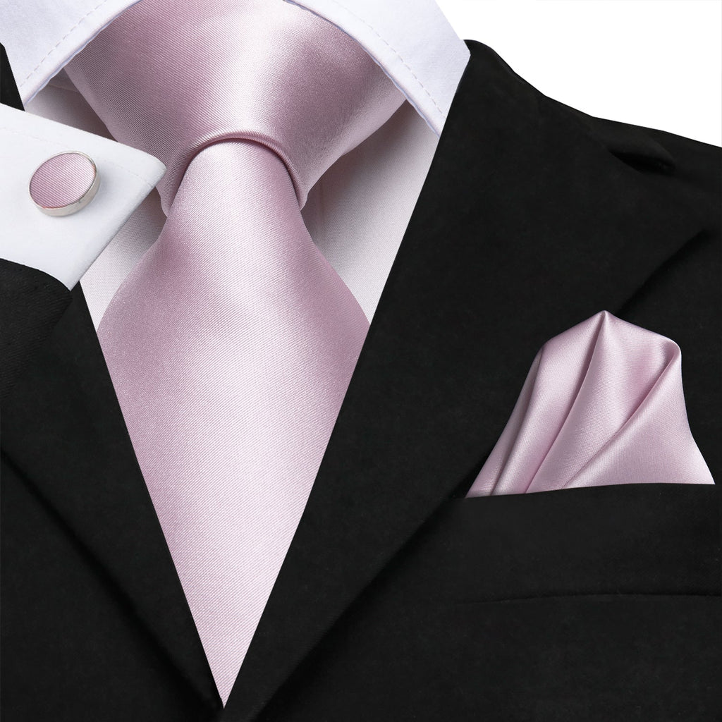 GentCrest Pink Solid Tie Hanky Cufflinks Set - Image 8