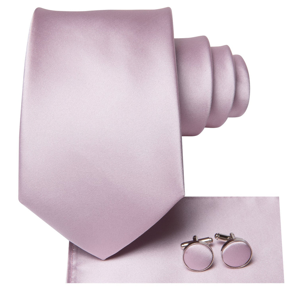 GentCrest Pink Solid Tie Hanky Cufflinks Set - Image 3