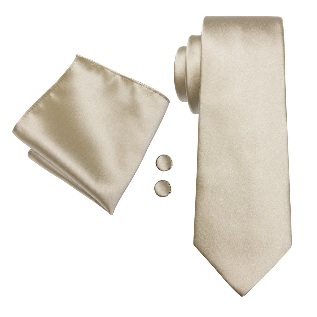 GentCrest Champagne Solid Tie Hanky Cufflinks Set - Image 7