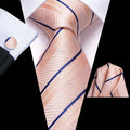 GentCrest Blue Striped Tie Hanky Cufflinks Set - Image 1