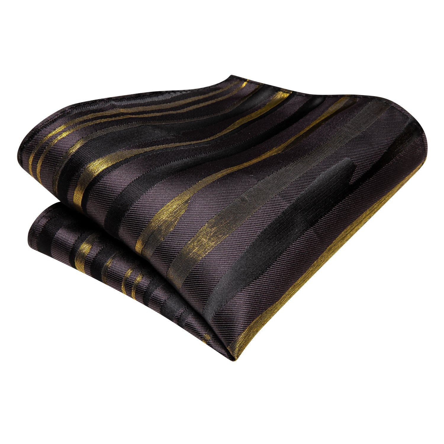 GentCrest Black Striped Tie Hanky Cufflinks Set - Image 5