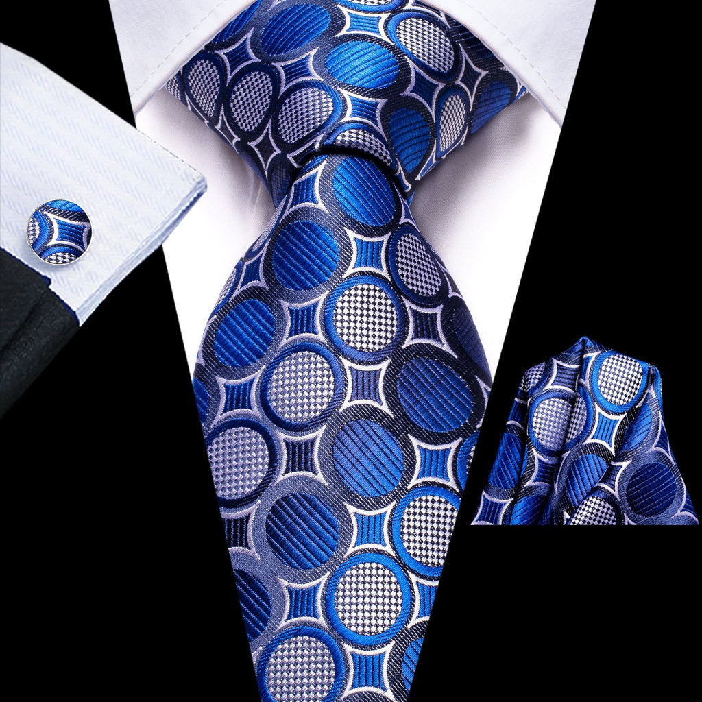 GentCrest Blue Polka Dot Tie Hanky Cufflinks Set - Image 1