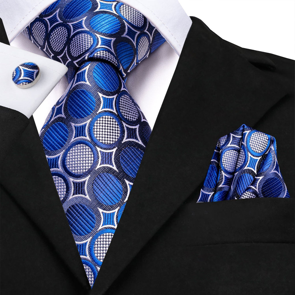 GentCrest Blue Polka Dot Tie Hanky Cufflinks Set - Image 2
