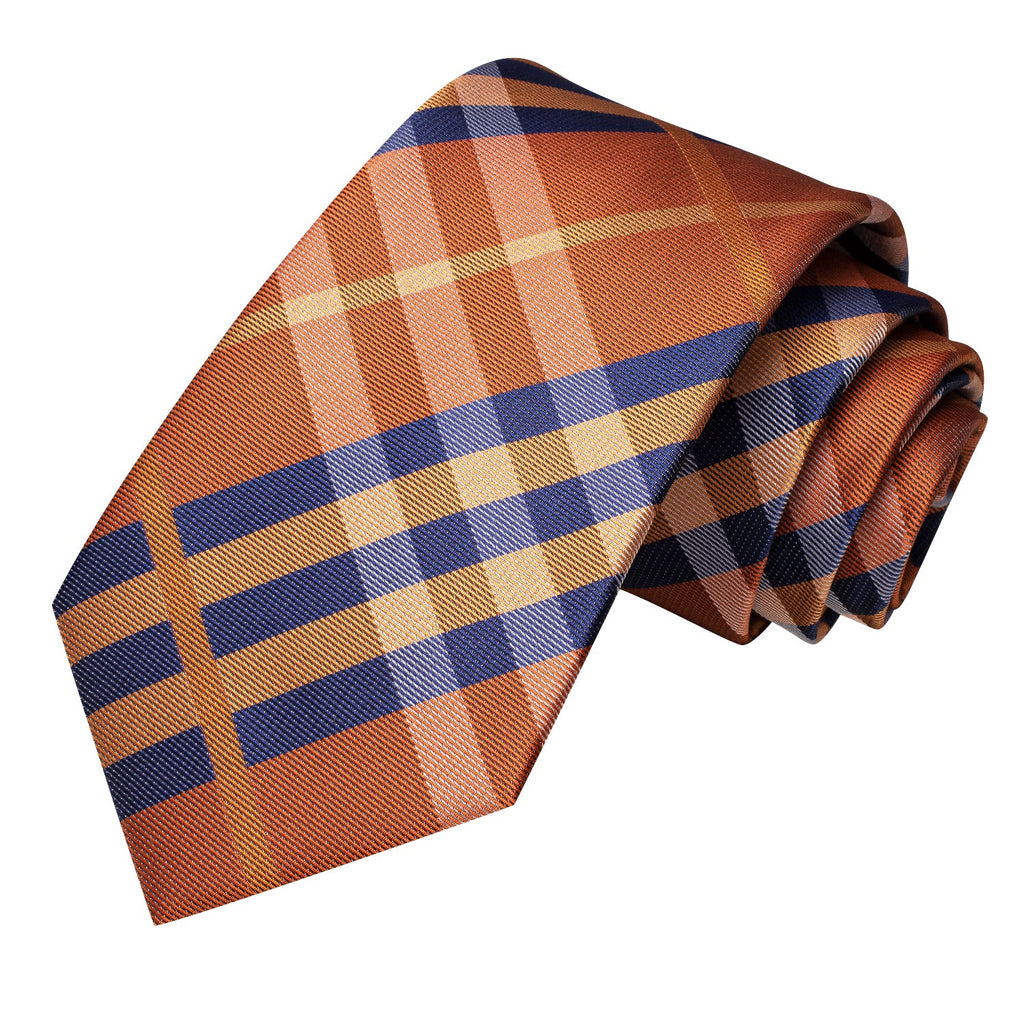 GentCrest Blue Plaid Tie Hanky Cufflinks Set - Image 4