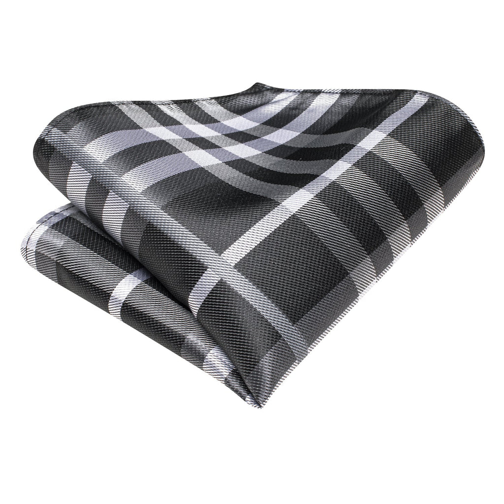 GentCrest Grey Plaid Tie Hanky Cufflinks Set - Image 5