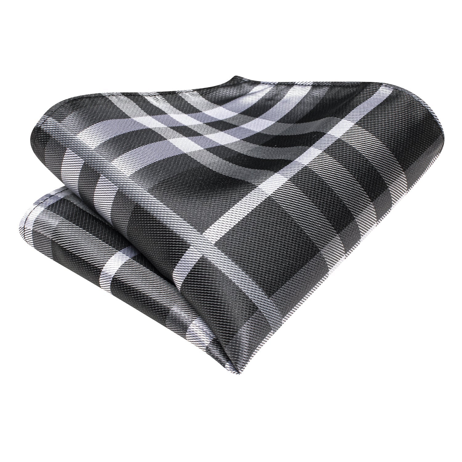 GentCrest Grey Plaid Tie Hanky Cufflinks Set - Image 5