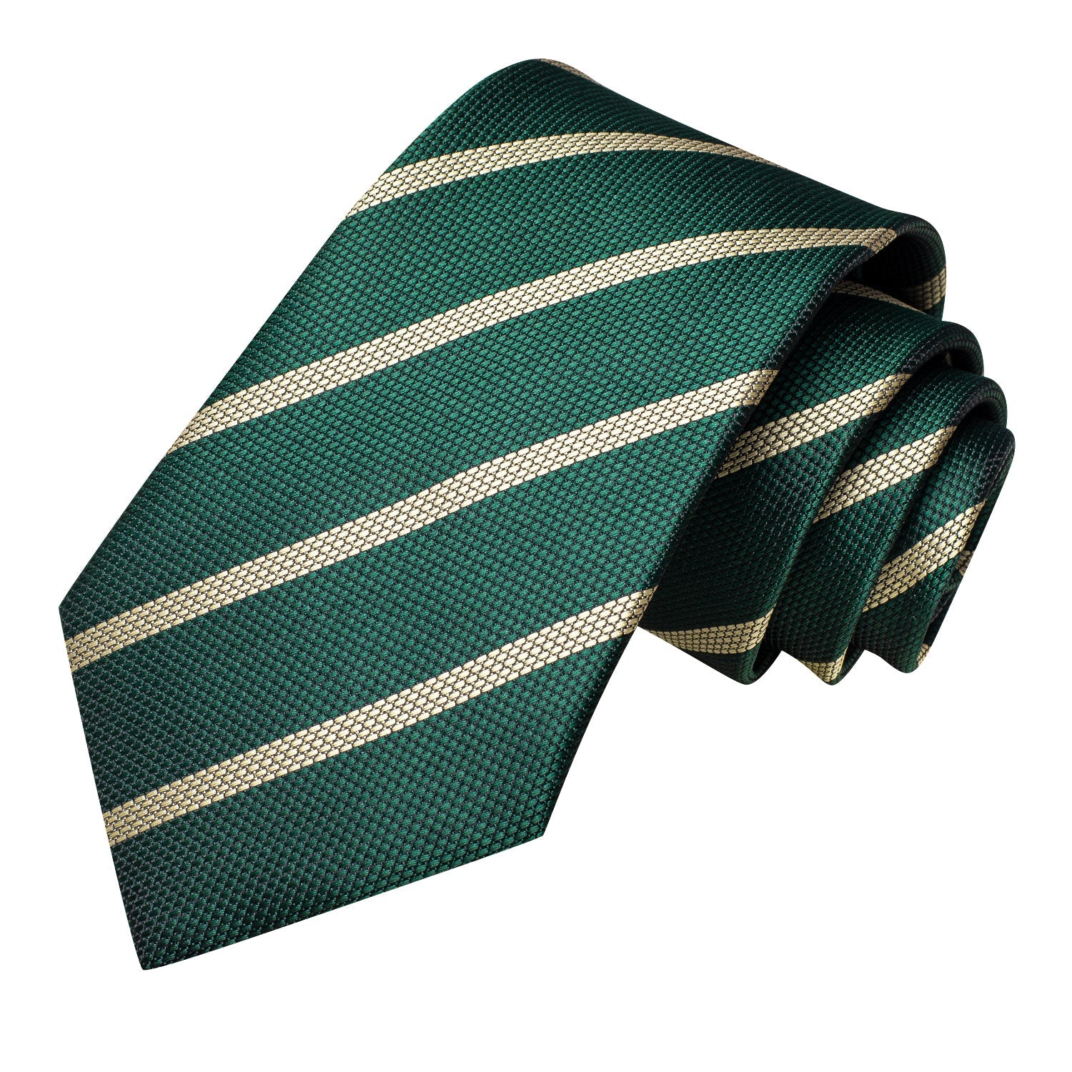 GentCrest Green Striped Tie Hanky Cufflinks Set - Image 4