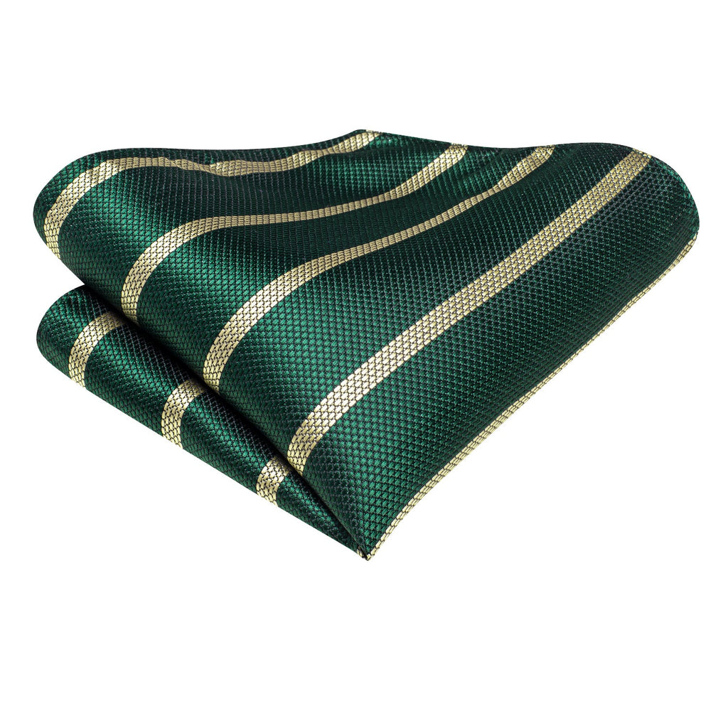 GentCrest Green Striped Tie Hanky Cufflinks Set - Image 5