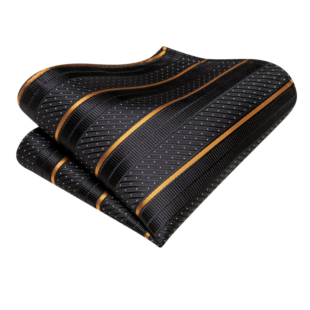 GentCrest Black Striped Tie Hanky Cufflinks Set - Image 5