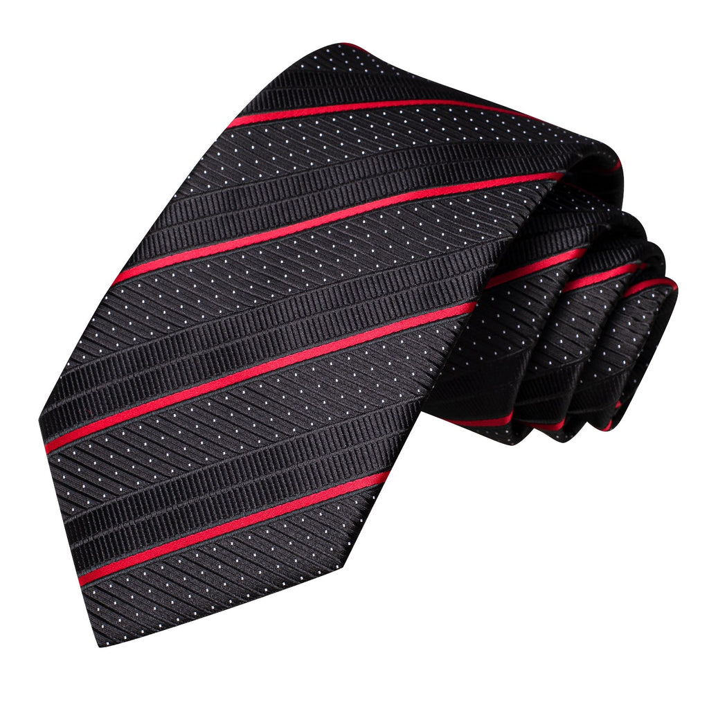 GentCrest Black Striped Tie Hanky Cufflinks Set - Image 5