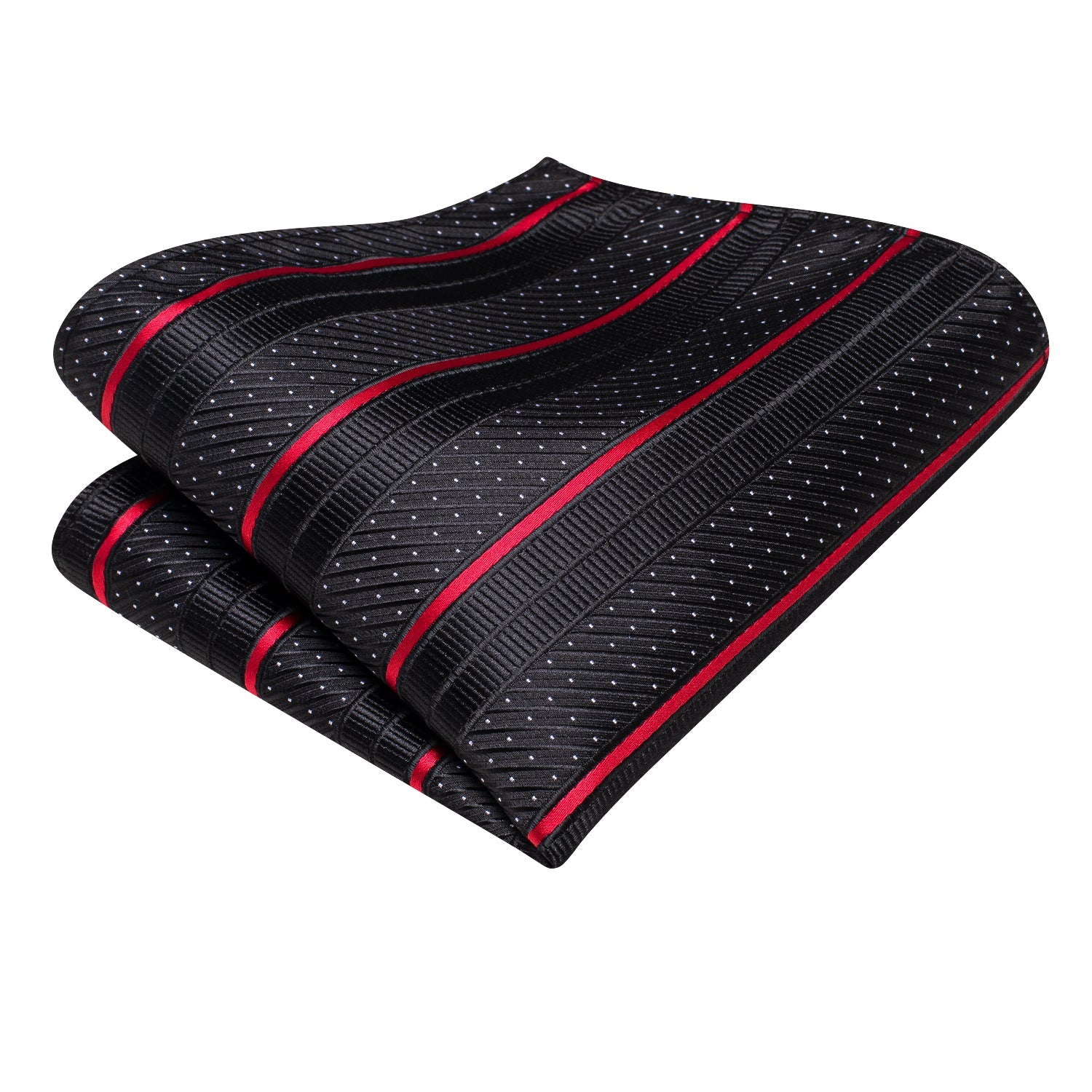 GentCrest Black Striped Tie Hanky Cufflinks Set - Image 7