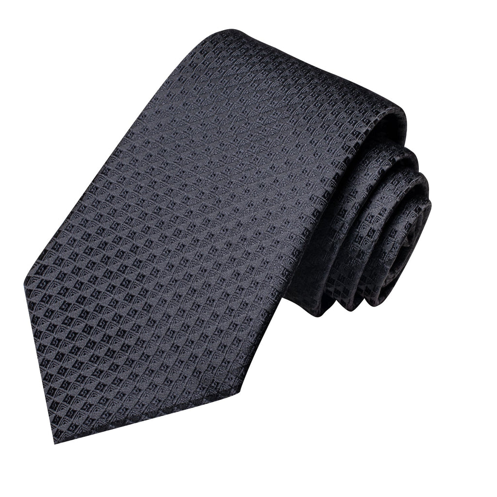 GentCrest Black Plaid Tie Hanky Cufflinks Set - Image 4