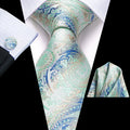 GentCrest Green Paisley Tie Hanky Cufflinks Set - Image 1