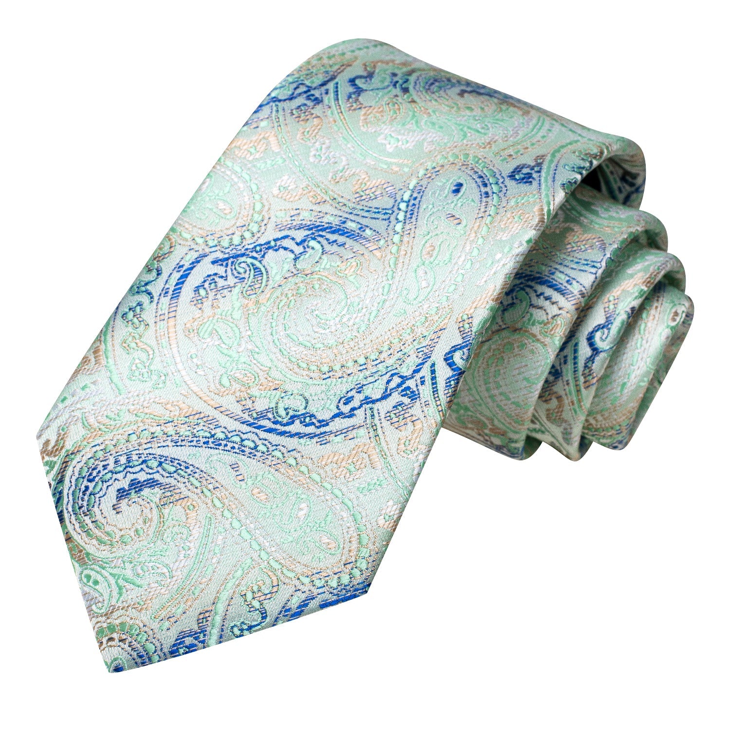 GentCrest Green Paisley Tie Hanky Cufflinks Set - Image 4