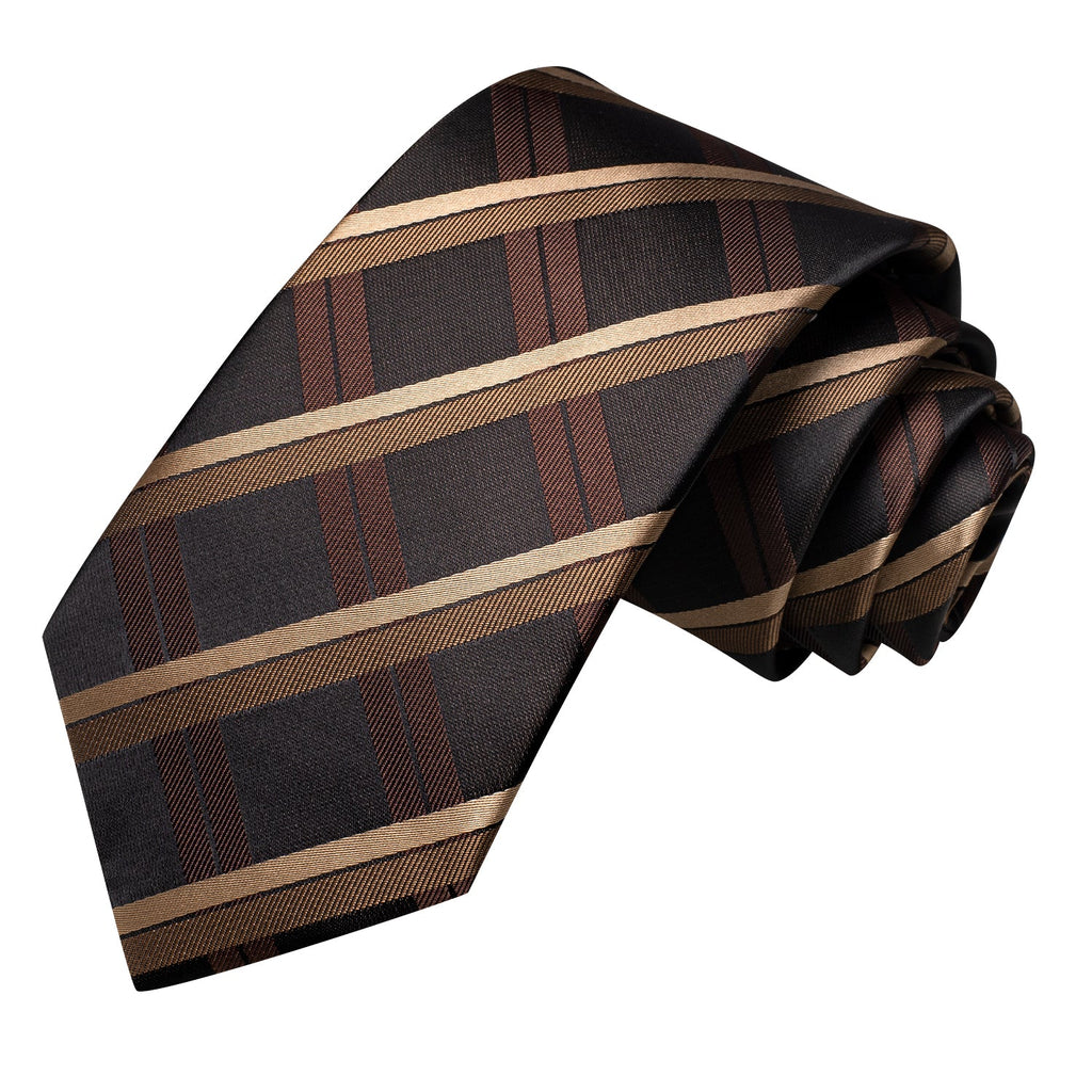 GentCrest Black Plaid Tie Hanky Cufflinks Set - Image 4