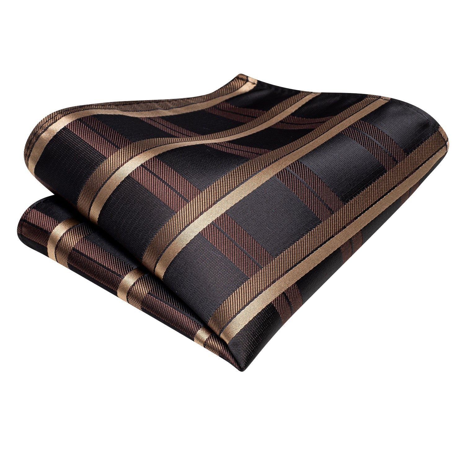 GentCrest Black Plaid Tie Hanky Cufflinks Set - Image 5