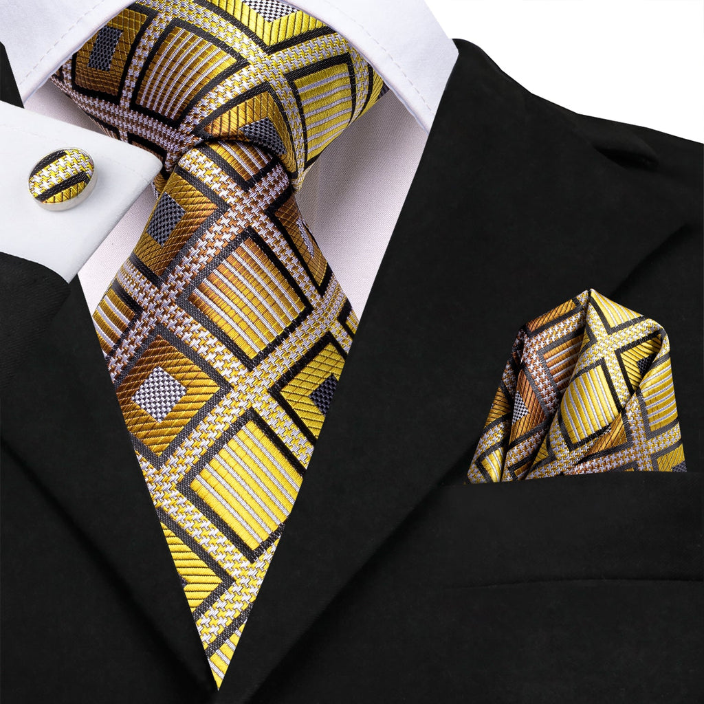 GentCrest Black Classic Tie Hanky Cufflinks Set - Image 6