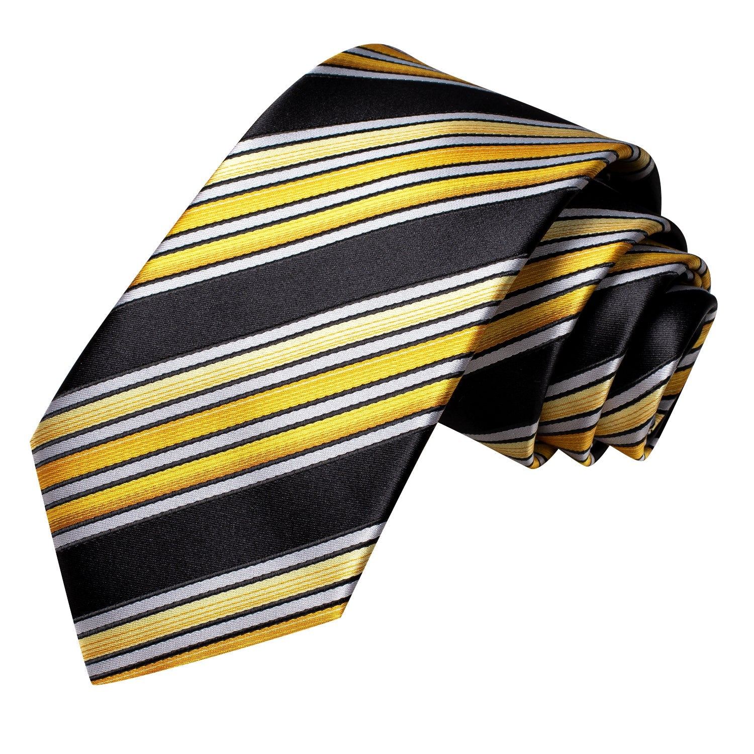 GentCrest Black Striped Tie Hanky Cufflinks Set - Image 5