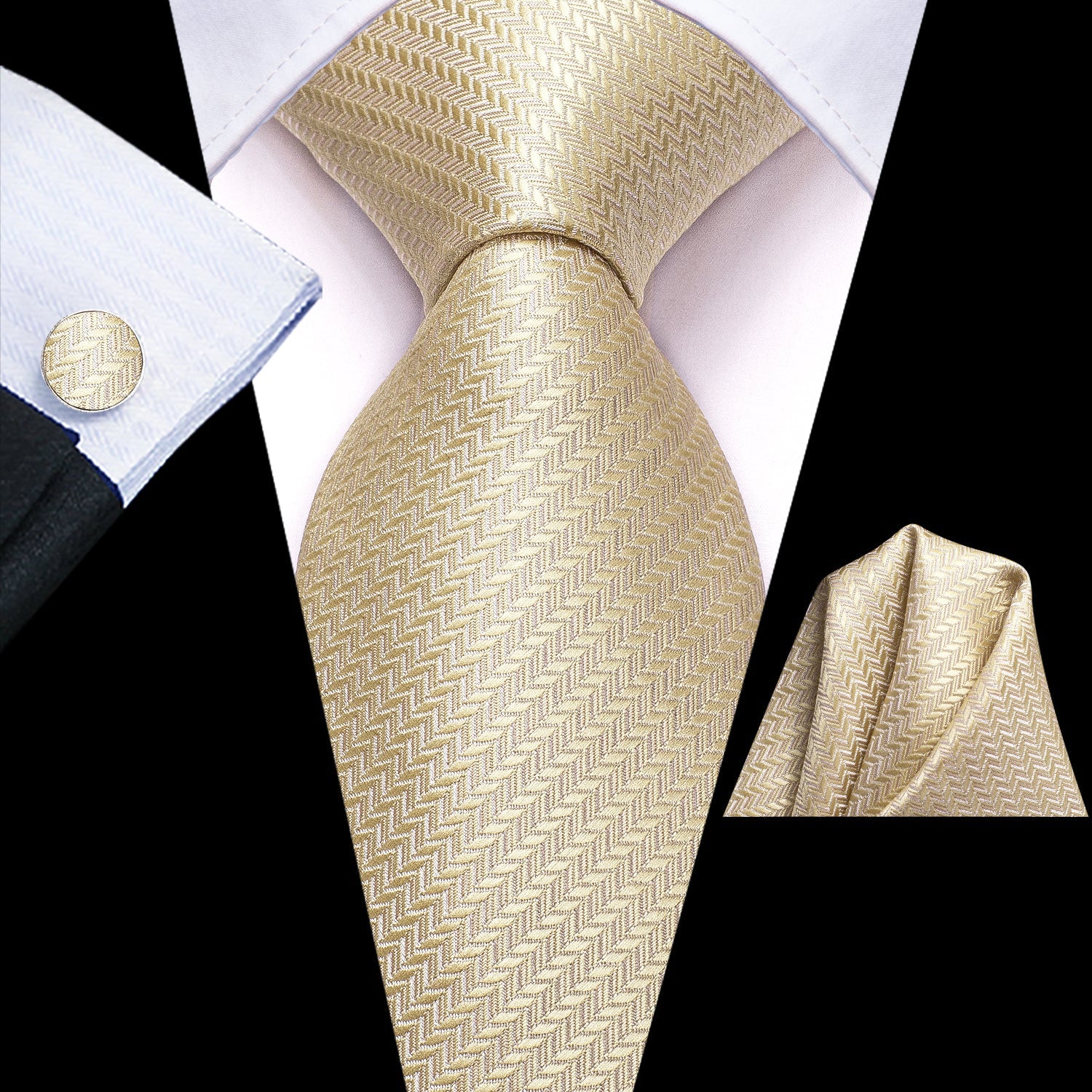 GentCrest Red Solid Tie Hanky Cufflinks Set - Image 1
