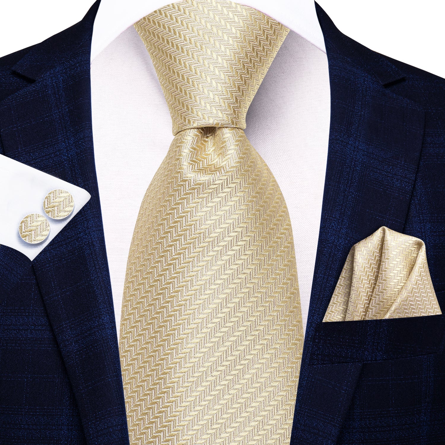 GentCrest Red Solid Tie Hanky Cufflinks Set - Image 3