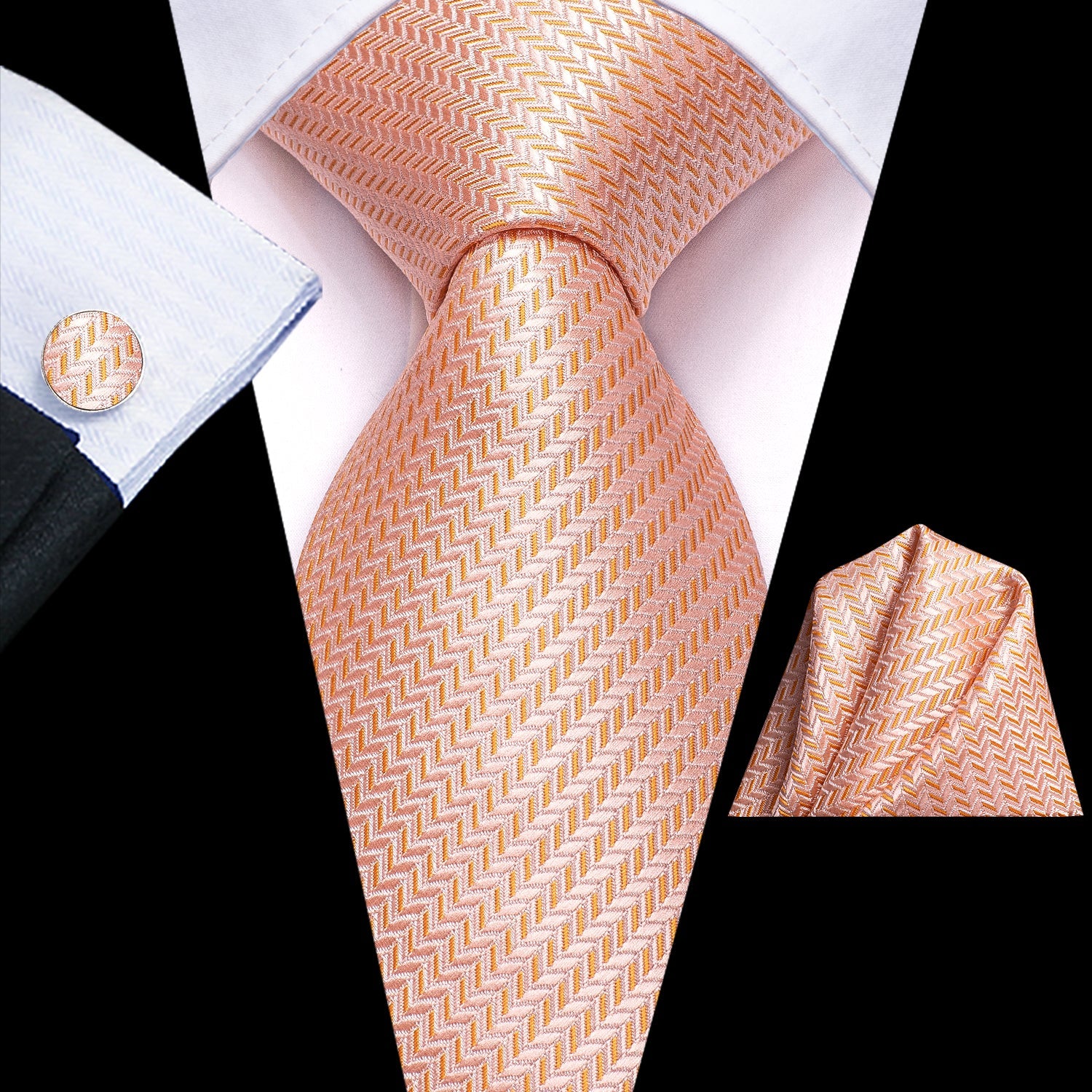 GentCrest Red Plaid Tie Hanky Cufflinks Set - Image 1